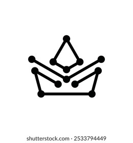 Crown King Circuit Connection Technology Digital Logo Design