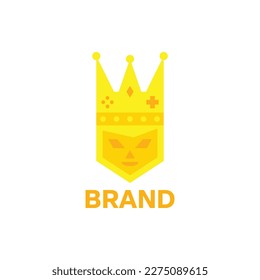 Crown king controller logo. Character, unique, simple.