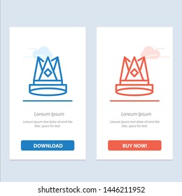 Crown, King, Empire, First, Position, Achievement  Blue and Red Download and Buy Now web Widget Card Template