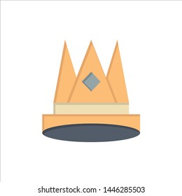 Crown, King, Empire, First, Position, Achievement  Flat Color Icon. Vector icon banner Template