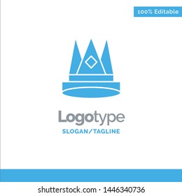 Crown, King, Empire, First, Position, Achievement Blue Business Logo Template