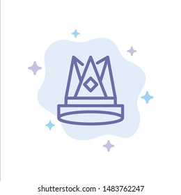 Crown, King, Empire, First, Position, Achievement Blue Icon on Abstract Cloud Background