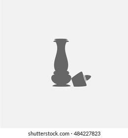 Crown King fall. Chess figure. The concept of change of power. Vector illustration