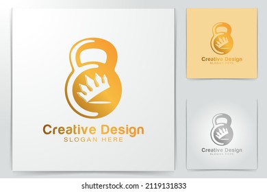 crown king fitness logo Ideas. Inspiration logo design. Template Vector Illustration. Isolated On White Background