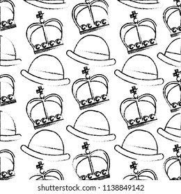 crown of king with gentleman hat pattern
