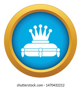 Crown king icon blue vector isolated on white background for any design