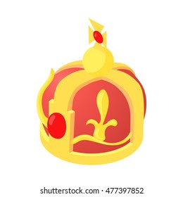 Crown king icon in cartoon style isolated on white background. Headdress symbol