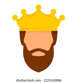 Crown king icon. Flat illustration of crown king vector icon for web design