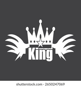 Plantilla de Vector de símbolo e ícono de rey de corona