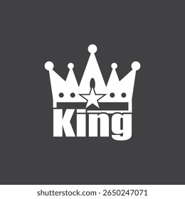 Plantilla de Vector de símbolo e ícono de rey de corona