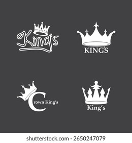 Crown King Icon And Symbol Vector Template