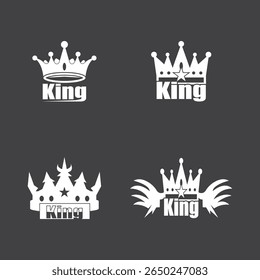 Plantilla de Vector de símbolo e ícono de rey de corona