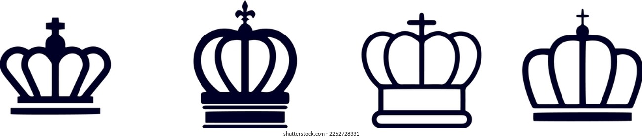 crown king icons vector design 