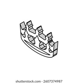 crown king isometric icon vector. crown king sign. isolated symbol illustration