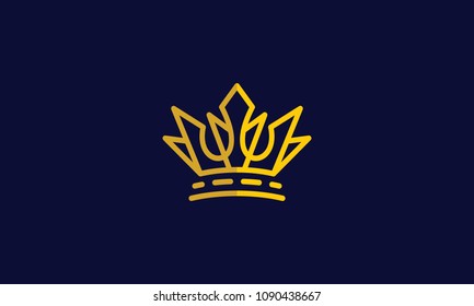 crown king of kingdom line art logo
