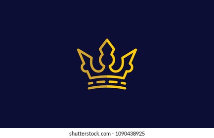 crown king of kingdom line art logo