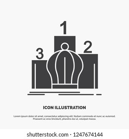 Crown, king, leadership, monarchy, royal Icon. glyph vector gray symbol for UI and UX, website or mobile application