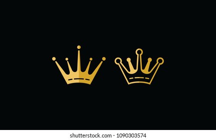 crown king line art logo