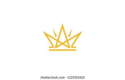 crown king line art logo icon vector