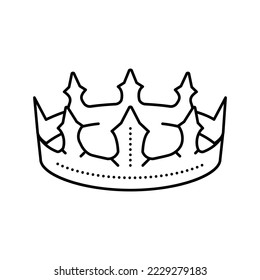 crown king line icon vector. crown king sign. isolated contour symbol black illustration