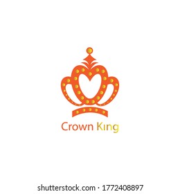 crown king logo illustration icon, design vector template