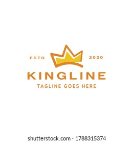 Crown King Logo With simple line and flat color for brand