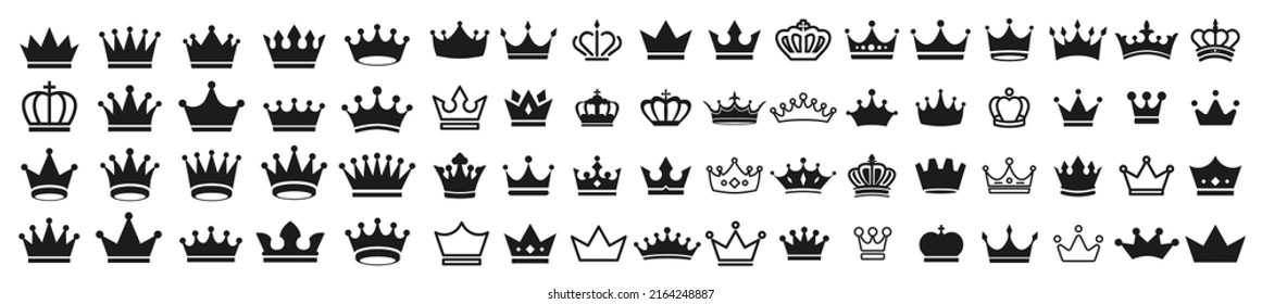 Crown king mega icon set