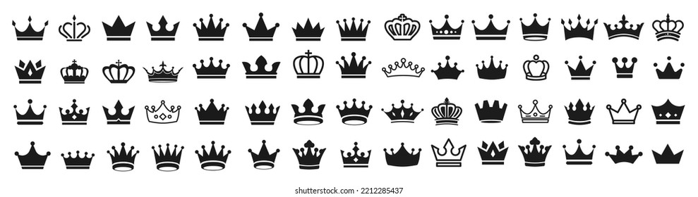 Crown king mega icon set