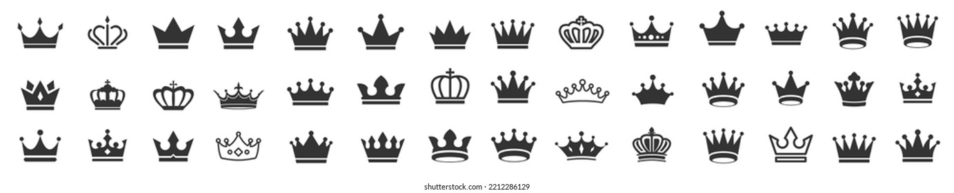 Crown king mega icon set