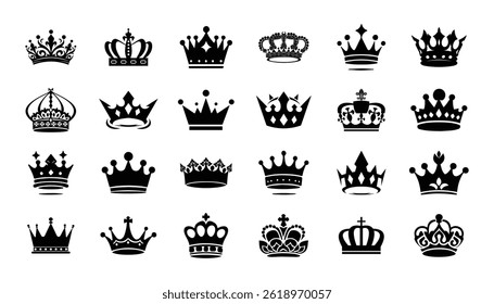 Crown king mega icon set