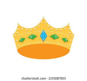 Crown King Monarch Icon Isolated