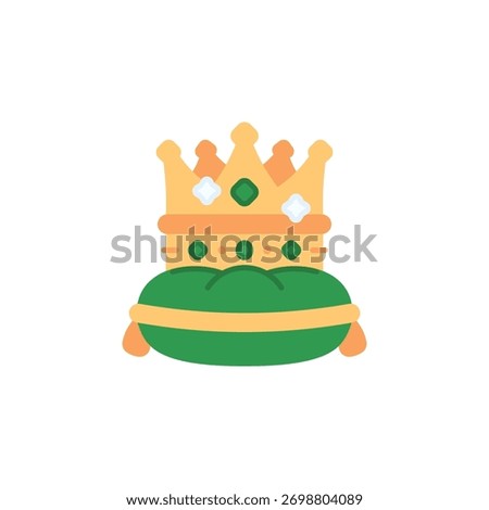 Crown King In Pillow vector icon. Jewelry icon flat style. perfect use for logo, presentation, website, and more. modern icon design color style