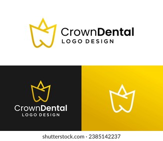 Crown king queen dentist healthcare medical clinic medicine logo design.