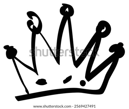 👑♕♛ Crown King Queen Hand Drawn Freehand Sketch Drawing Doodle Illustration