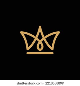 crown king queen logo icon design