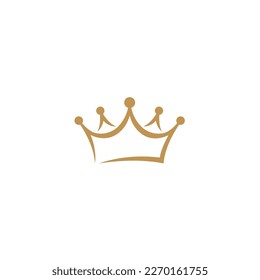 Crown king queen luxury gold logo design vector icon 