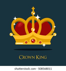 Crown of king or queen, princess or pope tiara vector icon. Classic majestic or monarch symbol, heraldic prince diadem or headdress sign. Imperial vintage or old victorian sign for emperor or monarch