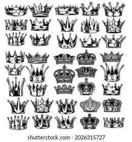 Crown King and Queen Set Vector illustrator