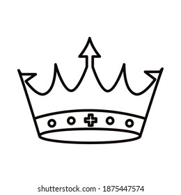 crown king royal with arrow line style icon vector illustration design