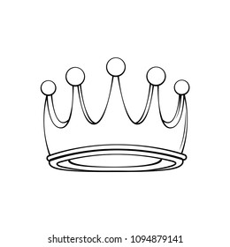 Crown of the king or royal crown line art icon for apps and websites. Design element. Vector illustration.