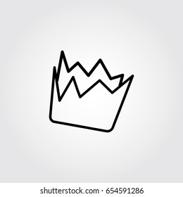 Crown of the king or royal crown line art icon for apps and websites