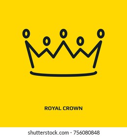 Crown of the king or royal crown line art icon for apps and websites