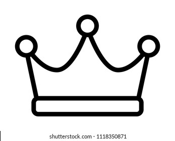 Crown of the king, ruler or crown of royalty line art vector icon for apps and websites