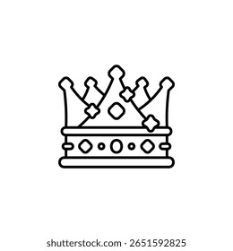 Corona King con el ícono de Vector brillante. Estilo de línea de iconos de joyería. uso perfecto para logotipo, presentación, Sitio web y más. estilo de contorno de diseño de iconos modernos