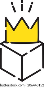 Crown King Crown Sweepstakes Yellow Box Present Shopping Simple Cute Icon