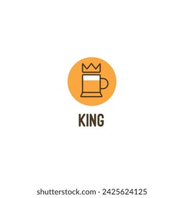 Crown King Typography logo Vector Design