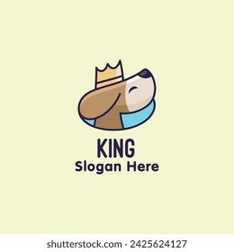 Crown King Typography logo Diseño vectorial