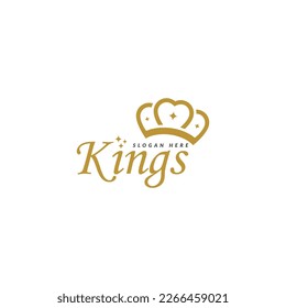 Krone und King Typografie Vektorvorlage.