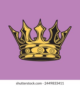 Crown king vector art illustration