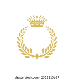Crown king vintage logo vector image